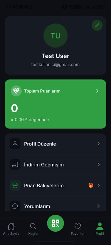 Puanlarım ekranı